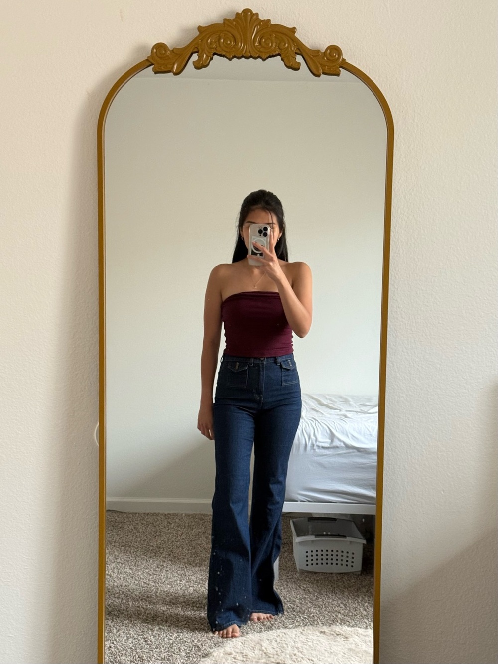 J.Crew High-Waisted Dark Blue Flared Jeans